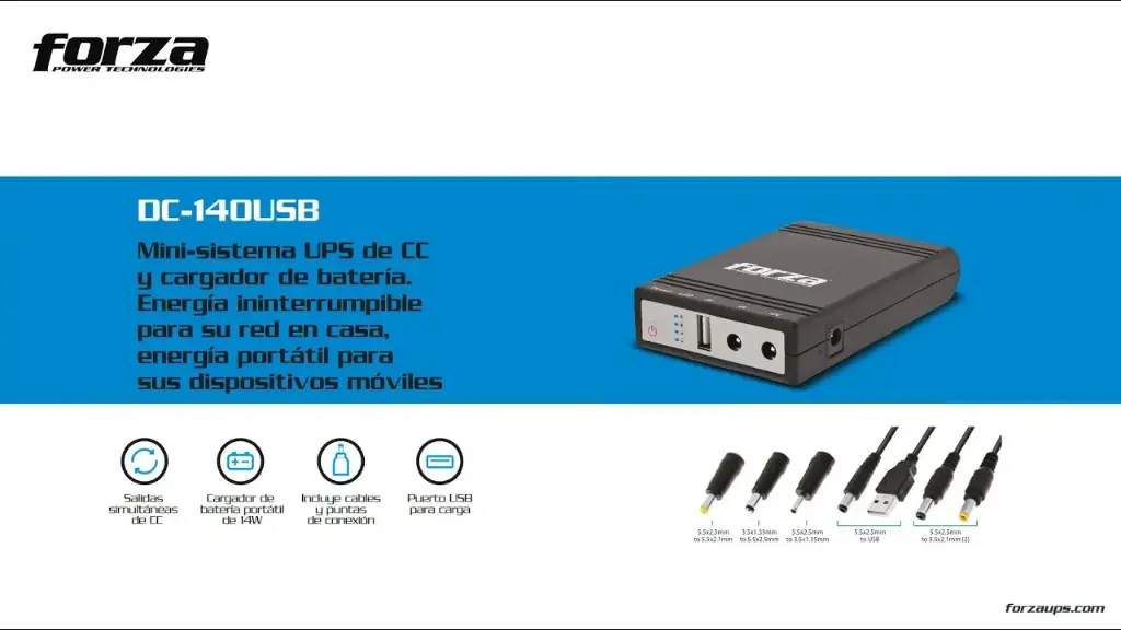 Forza DC-140USB Portable UPS DC BatteryBank 14W 5/9/12V USB