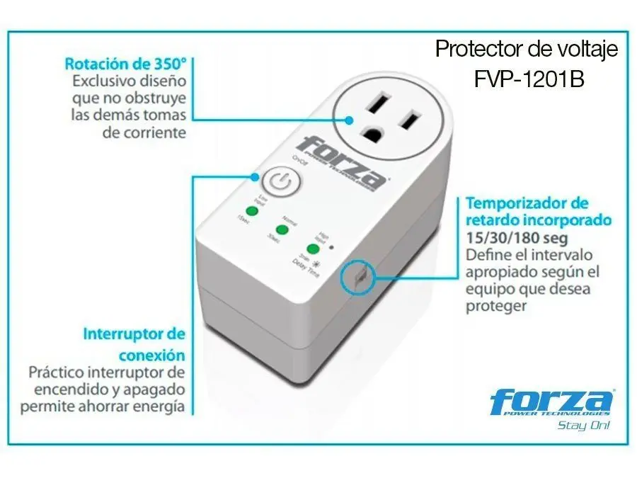 Forza Voltage Protector FVP-1201B 900J 1 Out 110V US