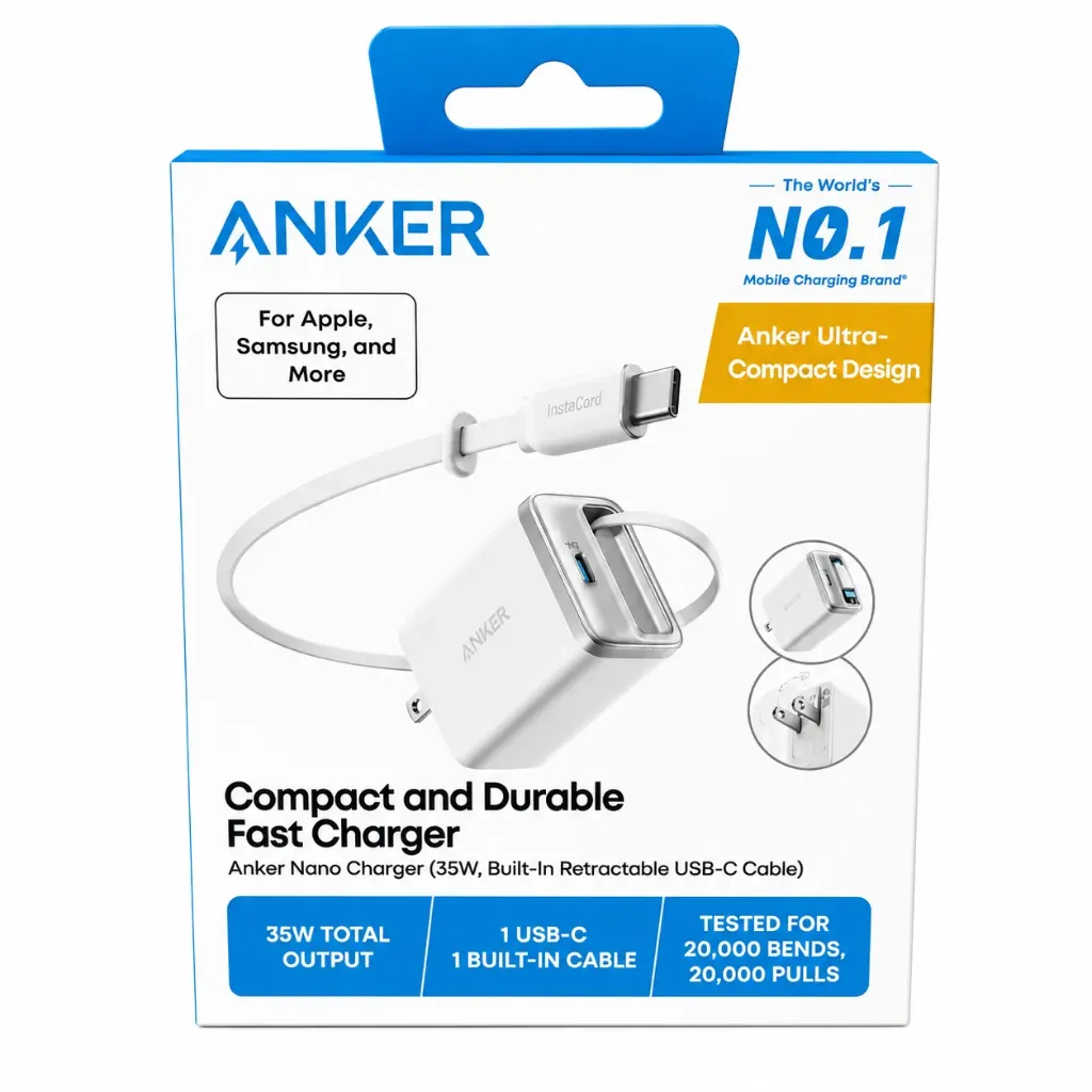 [94644263959] Anker - Cargador retractil Blanco