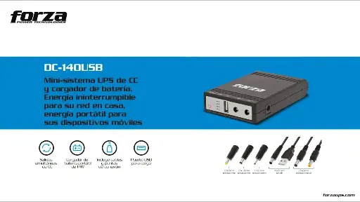 [DC-140USB] Forza DC-140USB Portable UPS DC BatteryBank 14W 5/9/12V USB