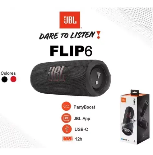 [JBLFLIP6BLKAM] JBL Speaker Flip 6 BT Black S. Ame